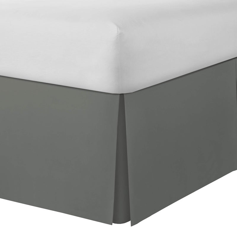 Spacemaker Extra-Long 21" Drop Length Bed Skirt, Full, Silver - Image 1
